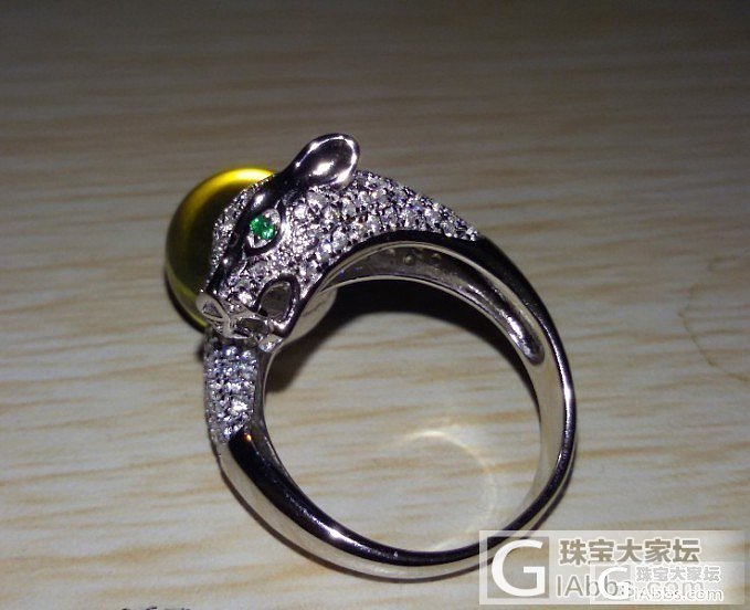 925银镀白金卡地亚款豹子头戒指托蓝珀 珍珠专用DIY 打酱油必备 活口圈精工货!_银